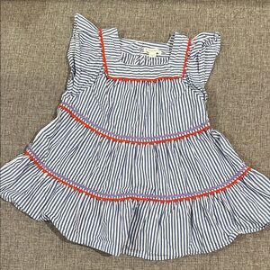 Crewcuts red, white and blue Fourth of July dress with rick-rack, 3T 🇺🇸🇺🇸